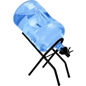 Brio 5 Gallon Water Bottle Jug Drink Dispenser Storage Cooler Foldable Cradle Stand BPA Free Valves Stainless Steel Rack Holder No Leak Non Slip Countertop with 2 Dispenser Valves, Fits Both 48mm and