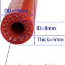 8MM (5/16") X 5FT Red High Temp Reinforced Silicone Heater Tubing Hose Radiator Coolant Straight Line(Work Pressure 145PSI/4-ply Reinforced/5MM Thick)+2 Clamp