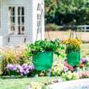 Melphoe 2 Pack Self Watering Hanging Planters Indoor Flower Pots, 5.3/8.3 Inch Outdoor Hanging Basket, Plant Hanger with 3Hooks Drainage Holes for Garden Home (Emerald)
