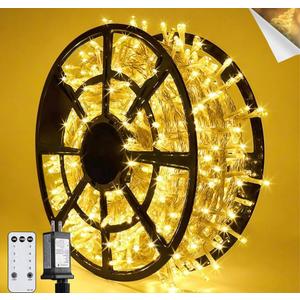 JMEXSUSS 168FT 600 LED Christmas Lights Outdoor Waterproof Clear Wire Indoor String Lights for Outside Warm White Christmas Tree Lights Plug in for Bedroom Wedding Party Valentines Decor
