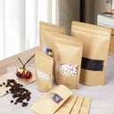 Kraft Paper Stand Up Pouches - 200 Packs, 3.5x5.5 Inches, Food Storage, Christmas