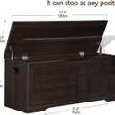 VANKILEY 47.2" Storage Chest Extra Large, Storage Trunk with 2 Safety Hinges, Wooden Storage Bench, Shoe Bench, 47.2x15.7x19.1 Inch, Easy Assembly, for Bedroom, Living Room, Entryway, Espresso