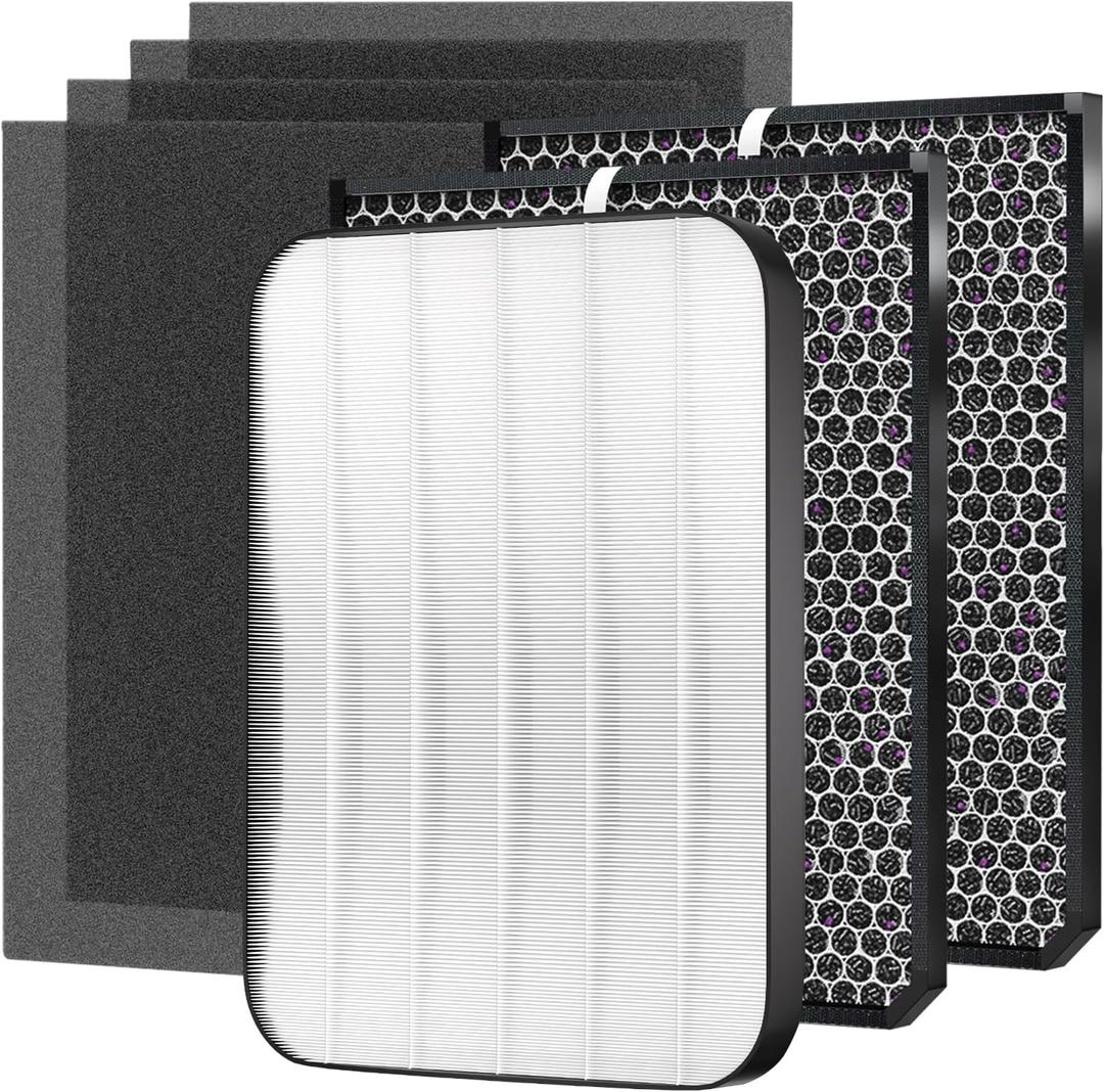 5-Pack Amboseli 3500 Replacement Filters Compatible AD3000/3500 Air Purifi-er, 3000/3500,3000M, 3000Pro Air Purifi-er,1 air filter, 2 Activated Carbn and 4 Extra Carbn Pre-Filters