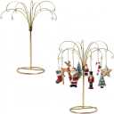 HOHIYA Ornament Display Stand Tree 2 Pcs 13.5 Inch Brass Gold Hanging Holder Heavy Duty Wire Hanger for Christmas Ball Easter Egg Home and Holiday Decorations Taiwan Made Max Load 1.5 lbs