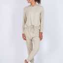 Real Essentials 2 Pack: Women's Soft Long Sleeve Sleep Set - Comfortable Lounge Pull Over Hoodie and Henley Jogger (1X)