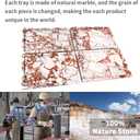 100% Natural Marble Serving Tray Luxury Marble Storage Tray for Home Decor Stone Tray for Bathroom/Kitchen/Vanity/Dresser, Plate Holder for Tissues, Candles, Towel, 12" x 8" x 0.7", Marble Tray-calacatta Red