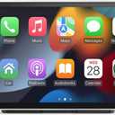 9" Wireless CarPlay & Android Auto Touchscreen with 4K Dual Dash Cam Car Satellite Radio with 1080P Backup Camera, Bluetooth/GPS Navigation/Mirror Link/Voice Control