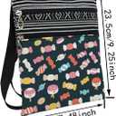 Candy Messenger Bag Small Ethnic Pattern Adjustable Strap Crossbody Zipper Pouch Candy Phone Organizer Wallet Shoulder Handbag Halloween Present for Women Friends