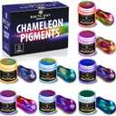 Chameleon Mica Powder, 8 Jars of Color Shift Mica Set - Epoxy Resin Color Pigment - Chameleon Powder Glitter - Holographic Mica Powder for Resin