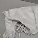 Women's Metallic Snakeskin One Piece Swimsuits Rave Outfit Bathing Suits (Medium, White)