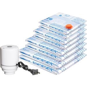 Travel Vacuum Bags With Pump, Vacuum Storage Bags with Electric Pump 8 Combo (2 J/ 2 L/ 2 M/ 2 Small), Plastic Packaging Bags, Travel Vacuum Bag For Luggage, Clothes, Pillows, Comforters, Blankets, Bedding