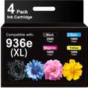 Miss Deer 936e Ink Cartridges Compatible for 936 936e 936xl Ink Cartridges Work with OfficeJet 9122e OfficeJet Pro 9110b 9125e 9128e 9130b 9135e OfficeJet Pro Wide Format 9730e,4 Pack