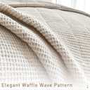 CozyTide Oversized King Bedspread(118"x106"),100% Cotton Waffle Weave Lightweight California King Quilt Summer Luxury Light Khaki Extra Large King Bedspreads & Coverlets 3 Pieces,  2-light Khaki