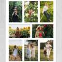 13x17 Picture Frame Display 8 opening 4X6 Picture Frame Collage, Multi Photo Frame with Mat, Plexiglass, Wall or Tabletop Decor, Distressed White Wood Grain