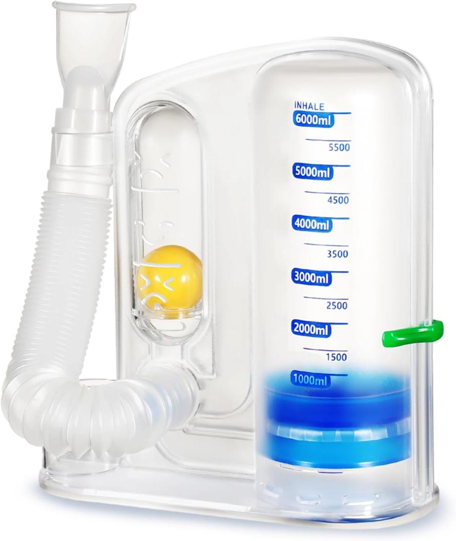Incentive Spirometer Adult, Breathing Exercise Device for Lungs, Breathing Trainer (Green)