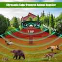 2 Pcs Solar Ultrasonic Animal Repeller Outdoor Deer Repellent Devices with Motion Sensor Waterproof Solar Animal Deterrent to Scare Cat Dog Squirrel Rabbit Raccoon Skunk Repellent for Yard Garden Lawn