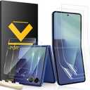 2+2 Pack For Samsung Galaxy Z Flip 7 Screen Protector[4.1 Inch] Tempered Glass Outer+[6.9 Inch] Flexible Soft Film Inner, Anti-Bubble, HD Clear Anti Scratch with Z Flip 7 Screen Protector