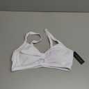 Tempt Me Women Bikini Tops Push Up Swim Top Front Tie Knot Bathing Suit Top Only (Large, White-2)