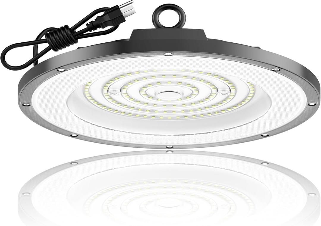 AIKVSXER 200W UFO High Bay Light 30000LM LED Shop Light 6000K Daylight IP65 Waterproof for Warehouse Garage Barn Factory Workshop 5ft Plug & Play 1 Pack