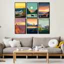 YULIDECO National Park Diamond Art Kits for Adults,5D Lanscape Diamond Art 6-Piece Set,DIY Full Drill Diamond Painting Kit,Home Wall Decor Diamond Painting (12x16 Inch)