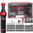 48Pcs Torque Screwdriver Wrench Drive Set, 1/4" Drive Small Torque Wrench, 10-70 Inch Pound Torque Screwdriver with Hex, Torx, and Phillips Bits for DIY, Bicycle Maintenance
