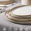 famiware Star Salad Plates for 6, 8 inches Plate Set, Stoneware Dinnerware, Small Dinner Plates for Dessert, Salad, Appetizer, Cappuccino White