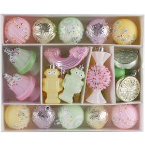 45Pcs Christmas Balls Ornaments Set, Candy Christmas Tree Ornaments, Shatterproof Plastic Decor for Xmas Tree Hanging, Festival Home Party Decors, IDEAKIT