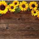 Wood Plank Sunflower Background for Photography 10x8ft Vintage Brown Wooden Board Yellow Flower Photo Background Birthday Party Decor Newborn Baby Girls Adults Portrait Decor Photo Studio Props Vinyl