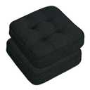 GOFORIT Chair Cushions Set of 2,Tufted Shredded Memory Foam Chair Pads, Non-Slip Seat Cushions with Removable Cover, 16'' x 16'', 2Pack,Black