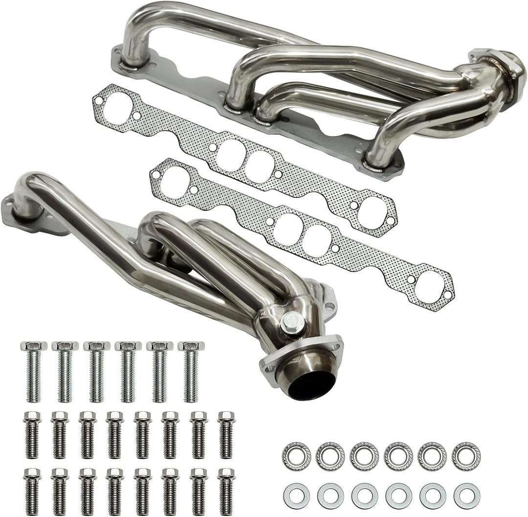 Exhaust Headers Polished Stainless Steel SBC Headers for 1988-1995 Chevy GMC C1500 C2500 K1500 K2500 1992-1995 Chevrolet Blazer Tahoe GMC Suburban Yukon 5.0L 5.7L 305 350