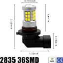 Super Bright 3000lm 9145 H10 LED Fog Lights Bulbs DRL High Power 3030 Chips with Projector Lens Replacement for Cars Trucks, Golden Yellow