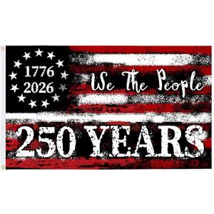 America's 250th Anniversary Flag, 3 Ply Year American Anniversary Flag- Double Sided, 3x5 Ft, 250 Years Birthday Patriotic Decor for Outdoor, Front Door, Porch, Wall (A2)