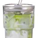 BLUEPOLAR 13oz/400ml Tumbler Water Glass, Cups with Straw and Lid Sealed Carry on for Coffee, Iced Tea, Thick Wall Insulated Glass Cup(white)