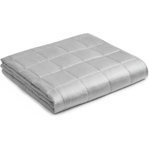 YnM Cooling Weighted Blanket — 100% Cooling Oeko-Tex Certified Material with Premium Glass Beads (Light Grey, 48''x72'' 20lbs), Suit for One Person(~190lb) Use on Twin/ Full Bed