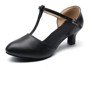 MSMAX Girls Latin Shoe Women's Professional Leather Ballroom Modern Character Dance Wedding Pump Shoes, Size 39