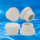 Pool Ladder Bumpers - White Rubber End Plugs for 1.9" Inground Pool Ladders - 4 Pack