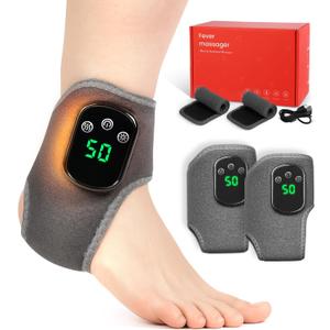 Inknows Foot Triple Method Massager - Cordless Portable Foot and Ankle Massager with 3D Heat Wrap, Adjustable Fit & Soothing Vibration Foot Massagers, Ideal Gift for Parents  Gray