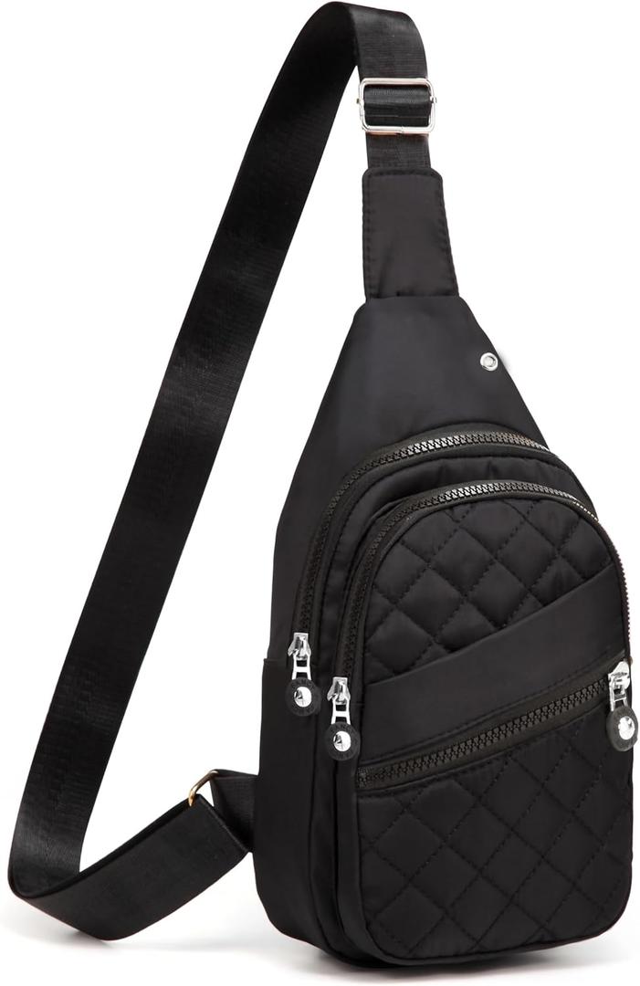 Xsecnua Crossbody Sling Bag Small Sling Backpack, Cross Body Bag Chest Bag for Women Men Travel Hiking Daypack, 11.2" x 6.1" x 3.2"