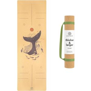 Cork Yoga Mat with Natural Rubber Base, Extra Size, Thickness and Support, Excellent Cushion & Grip, Non-Slip, Non-Toxic, Sweat-Resistant, Sustainable, Eco-friendly Exercise Mat