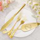Ovveroche Wedding Cake Knife and Server Set, 4 Pack Stainless Steel Cake Cutting Knife, Slicer and Forks Server for Wedding, Anniversary, Birthday, Baby Shower(Gold 2026)