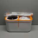 Floor Spin Mop and Bucket Set with Wringer System Extended Stainless Steel Handle 61＂for Home Floor Cleaning Use with 5 Replacement Head Refill and 1 Cleaning Brush Head