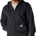 Carhartt Men's Tall Rain Defender Paxton Heavyweight Hooded Zip Front Sweatshirt (Black), XL