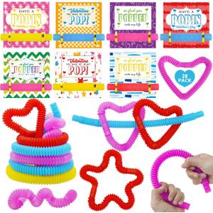 Easter Pop Tube Set Stretchy Tube Stress Relief School Classroom Prizes Easter Day Exchange Gifts for Kids Boy Girl Easter Party Favors