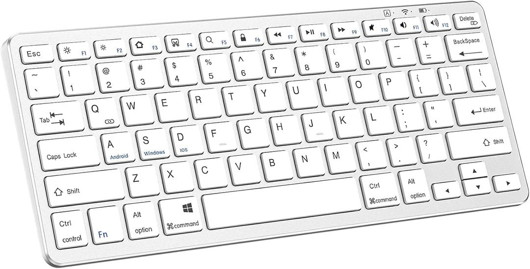 Ultra-Slim Bluetooth Keyboard for iPad 10.2/iPad Pro 11/12.9/iPad Air/Mini etc. devices with Bluetooth enabled, Bluetooth Wireless Keyboard for iOS/Android/Windows systems iPads/Laptops/Tablet(Silver)