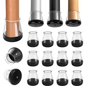 Chair Leg Floor Protectors for Hardwood Floors and Carpet GICUNK Silicone Covers to Protect Wood Tile Floors Chair Sliders Non Slip Reduce Noise 28 Pcs Clear Round S Fit:1/2"~13/16"