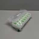 Ice Cube Tray with Lid, 4 Packs 56 Cubes Durable Stackable Ice Cube Trays for Freezer with Removable Lids, Easy-Release Plastic & Silicone Ice Tray for Cocktail, Coffee, Green