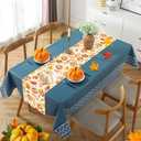 2 x ACZHHZC Pumpkin Fall Table Runner, Maple Leaf Autumn Thanksgiving Kitchen Dining Table Decorations for Home Party Decor (Orange 2, 13x72 Inches)