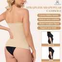 JOYSHAPER Strapless Shapewear Tank Top for Women Bandeau Shapewear Camisole Long Tube Top Strapless Camisoles (Beige, L)