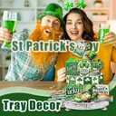 20 Pcs Saint Patricks Day Tiered Tray Decor Set - Lucky Saint Patricks Day Decorations for Home, Kitchen, Table Trays Decorative Farmhouse Wood Tier Tray Decor Items for 2 Tier Tray Decor