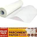 Katbite 15in x 242ft, 300 Sq.Ft Value Pack Parchment Paper Roll for Baking, Parchment Baking Paper with Serrated Cutter, Heavy Duty & Value Pack Roll for Cooking, Air Fryer, Steaming, Bread (White)